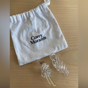 Corey Moranis double knot lucite earrings